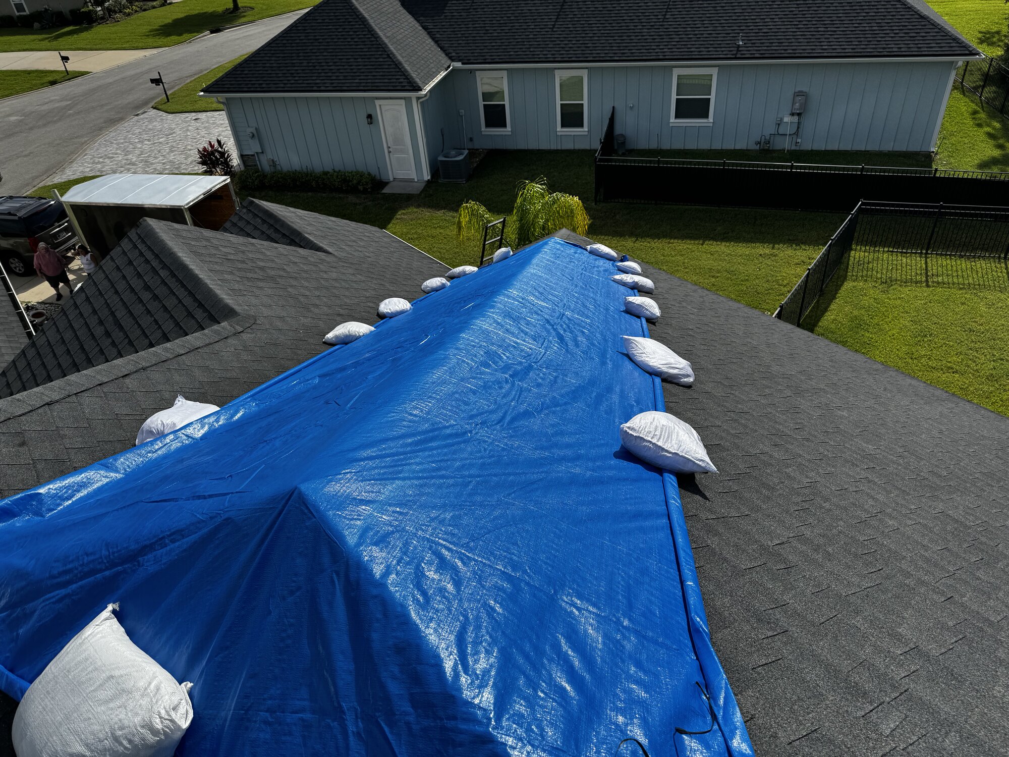 Storm response tarping - defensible claims documentation